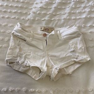 Hollister White Low-Rise Shorts